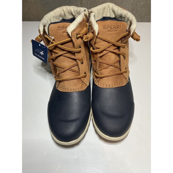 Sperry Women's Maritime Repel Thinsulate Tan/Navy Snow Boots STS82664 Size 5M - Picture 1 of 7